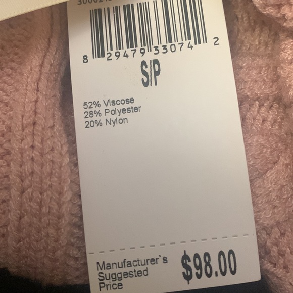 New Philosophy Blush Color Cable Sweater SZ Small Will fit Medium - Picture 4 of 11